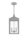 Livex Lighting Livex Nyack 3 Light Nordic Gray Outdoor Pendant Lantern