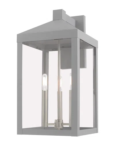 Livex Lighting Livex Nyack 3 Light Nordic Gray Outdoor Wall Lantern