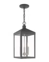 Livex Lighting Livex Nyack 3 Light Scandinavian Gray Outdoor Pendant Lantern