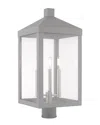 Livex Lighting Livex Nyack 3 Lt Nordic Gray Outdoor Post Top Lantern