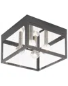 Livex Lighting Livex Nyack 4 Light Scandinavian Gray Outdoor Ceiling Mount