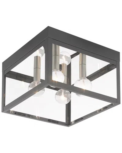 Livex Lighting Livex Nyack 4 Light Scandinavian Gray Outdoor Ceiling Mount
