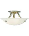 Livex Lighting Livex Oasis 3-light Antique Brass Ceiling Mount In Neutral