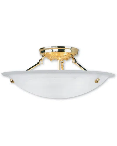 Livex Lighting Livex Oasis 3-light Polished Brass Ceiling Mount