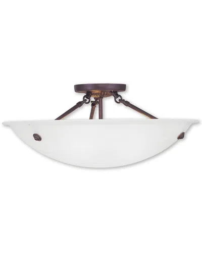 Livex Lighting Livex Oasis 3-light Bronze Ceiling Mount In White