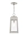 Livex Lighting Livex Oslo 1 Light Brushed Nickel Outdoor Pendant Lantern
