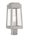 Livex Lighting Livex Oslo 1 Light Brushed Nickel Outdoor Post Top Lantern In Gray