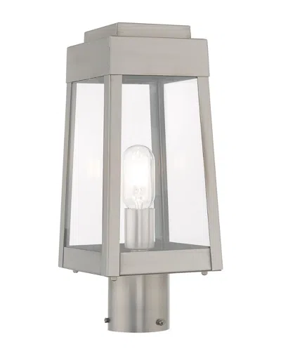 Livex Lighting Livex Oslo 1 Light Brushed Nickel Outdoor Post Top Lantern In Gray