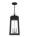 Livex Lighting Livex Oslo 3 Light Black Outdoor Pendant Lantern
