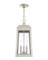 Livex Lighting Livex Oslo 3 Light Brushed Nickel Outdoor Pendant Lantern