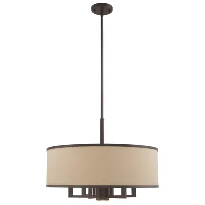 Livex Lighting Livex Park Ridge 24" Wide Bronze 6-light Drum Pendant