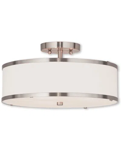 Livex Lighting Livex Park Ridge 3-light Brushed Nickel Ceiling Mount