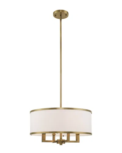 Livex Lighting Livex Park Ridge 4 Lt Antique Brass Pendant Chandelier