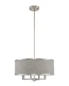 Livex Lighting Livex Park Ridge 4 Lt Brushed Nickel Pendant Chandelier