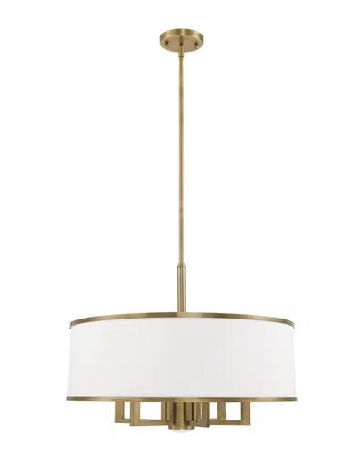 Livex Lighting Livex Park Ridge 7 Lt Antique Brass Pendant Chandelier