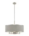 Livex Lighting Livex Park Ridge 7 Lt Brushed Nickel Pendant Chandelier