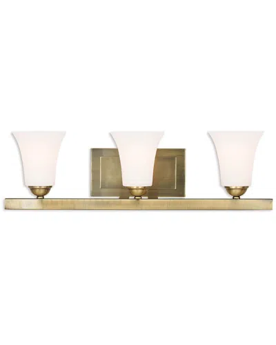 Livex Lighting Livex Ridgedale 3-light Antique Brass Bath Vanity In Gold