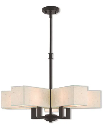 Livex Lighting Livex Rubix 5 Light Bz Chandelier In White