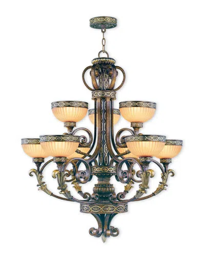 Livex Lighting Livex Seville 9-light Pbz Chandelier In Green