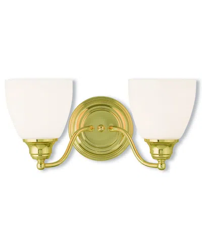 Livex Lighting Livex Somerville 2-light Polished Brass Bath-light In Green