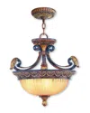 Livex Lighting Livex Villa Verona 3-light Vbz Chain Hang/ceiling Mount In Multi