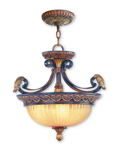 Livex Lighting Livex Villa Verona 3-light Vbz Chain Hang/ceiling Mount In Multi