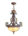 Livex Lighting Livex Villa Verona 3-light Vbz Inverted Pendant In Multi