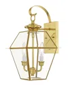 Livex Lighting Livex Westover 2-light Pb Outdoor Wall Lantern In Gold