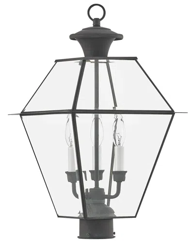 Livex Lighting Livex Westover 3-light Ch Outdoor Post Lantern In Black