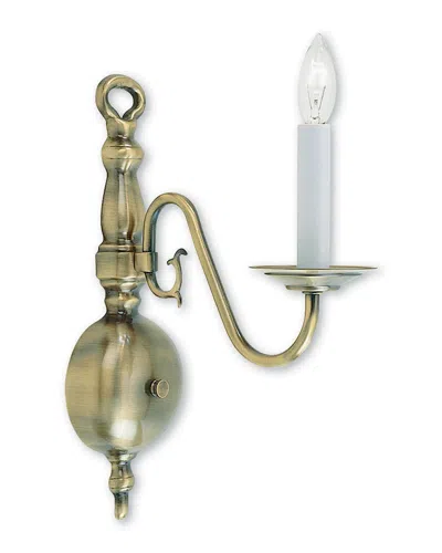Livex Lighting Livex Williamsburgh 1-light Antique Brass Wall Sconce In Gold