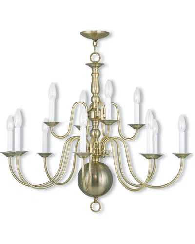 Livex Lighting Livex Williamsburgh 12-light Antique Brass Chandelier