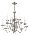 Livex Lighting Livex Williamsburgh 12-light Brushed Nickel Chandelier