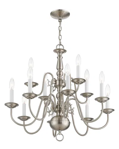 Livex Lighting Livex Williamsburgh 12-light Brushed Nickel Chandelier