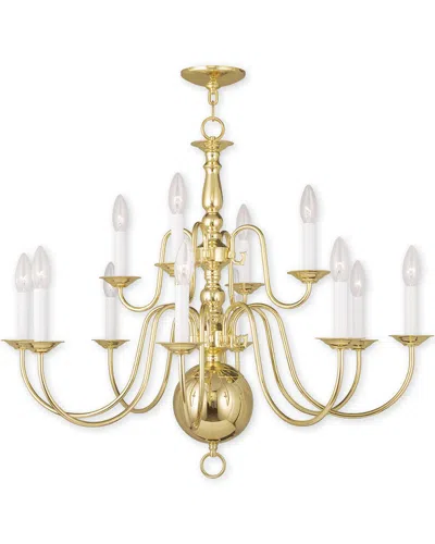 Livex Lighting Livex Williamsburgh 12-light Polished Brass Chandelier