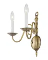 Livex Lighting Livex Williamsburgh 2-light Antique Brass Wall Sconce In Gold