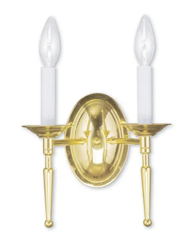 Livex Lighting Livex Williamsburgh 2-light Polished Brass Wall Sconce In Gold