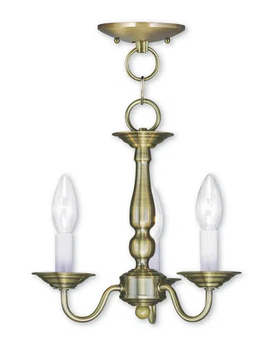 LIVEX LIGHTING LIVEX WILLIAMSBURGH 3-LIGHT AB CHAIN HANG/CEILING MOUNT