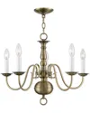 Livex Lighting Livex Williamsburgh 5 Light Ab Chandelier