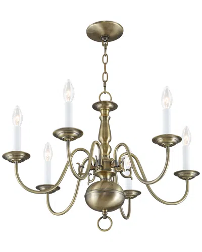 Livex Lighting Livex Williamsburgh 6-light Antique Brass Chandelier
