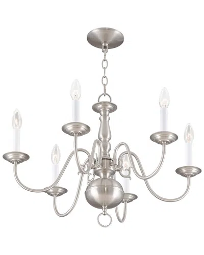 Livex Lighting Livex Williamsburgh 6-light Brushed Nickel Chandelier
