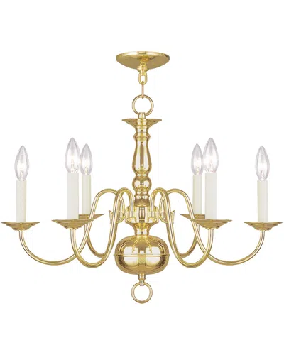 Livex Lighting Livex Williamsburgh 6-light Polished Brass Chandelier