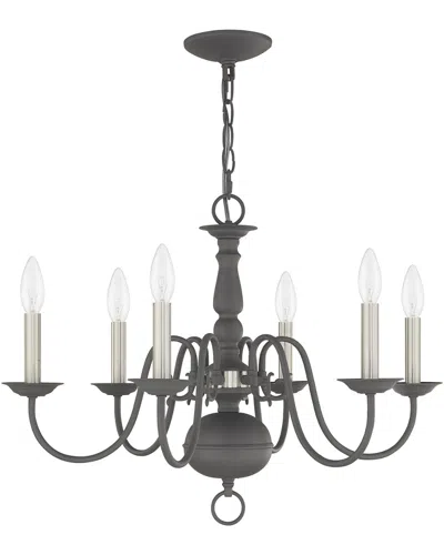 Livex Lighting Livex Williamsburgh 6 Lt Scandinavian Gray Chandelier