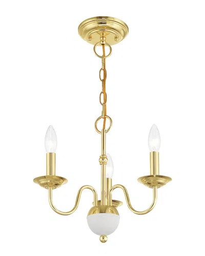 Livex Lighting Livex Windsor 3 Light Polished Brass Mini Chandelier
