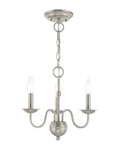 Livex Lighting Livex Windsor 3 Lt Brushed Nickel Mini Chandelier In Silver