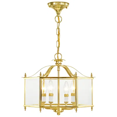 Livex Lighting Livingston 12" Wide Polished Brass 4-light Pendant