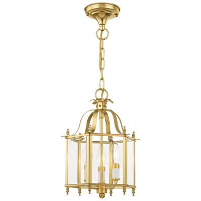 Livex Lighting Livingston 9 1/2" Wide Polished Brass 3-light Mini Pendant
