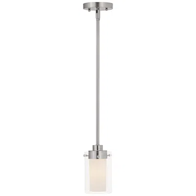 Livex Lighting Manhattan 5" Wide Modern Brushed Nickel Double Glass Mini Pendant