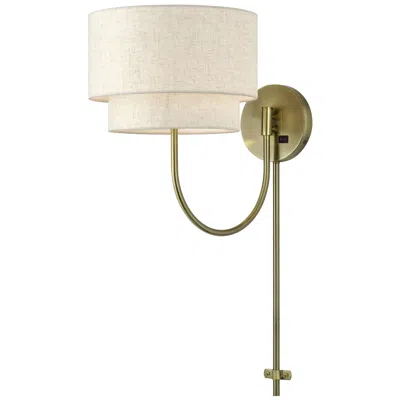 Livex Lighting Manorwood 1 Light Antique Brass Swing Arm Wall Lamp