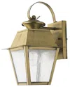 Livex Lighting Mansfield 1-light Ab Outdoor Wall Lantern In Gold