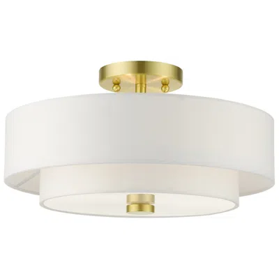 Livex Lighting Meridian 15" Wide Satin Brass Ceiling Light